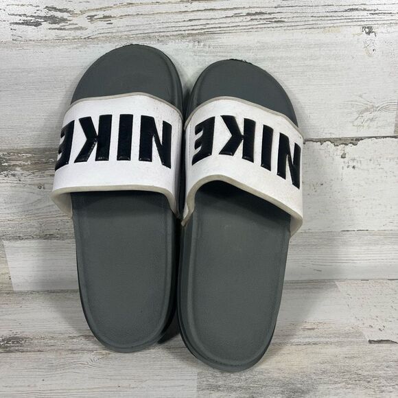 Nike Mens Offcourt Spellout Logo Slide Dark Grey Black White Sandals Size 9 US - Picture 5 of 7